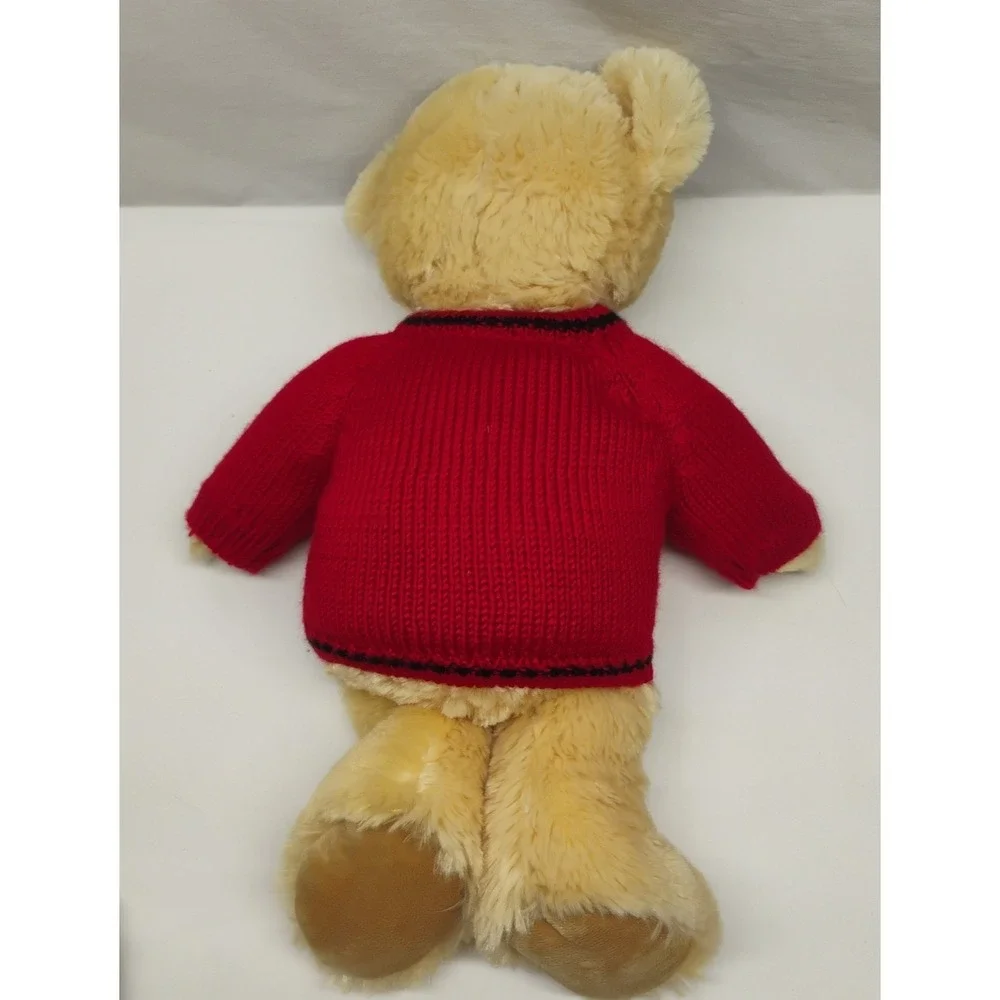 Ralph Lauren Teddy Bear Tan Plush Red Sweater Plaid Bow Tie Polo Horse Logo 2007